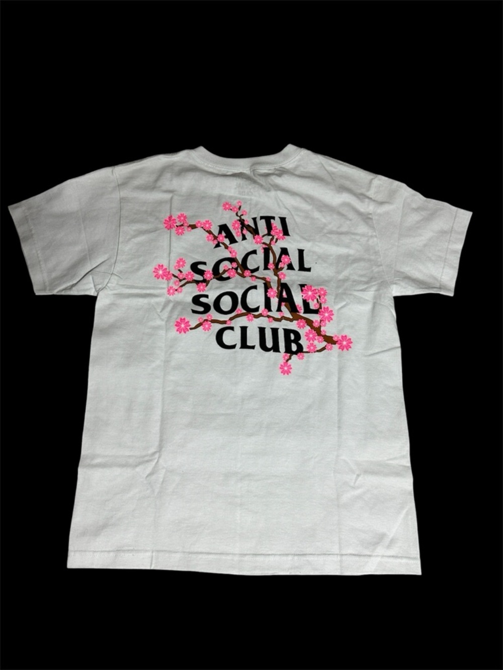 Anti Social Social Club Cherry Blossom Tee White Pink Logo Size M
